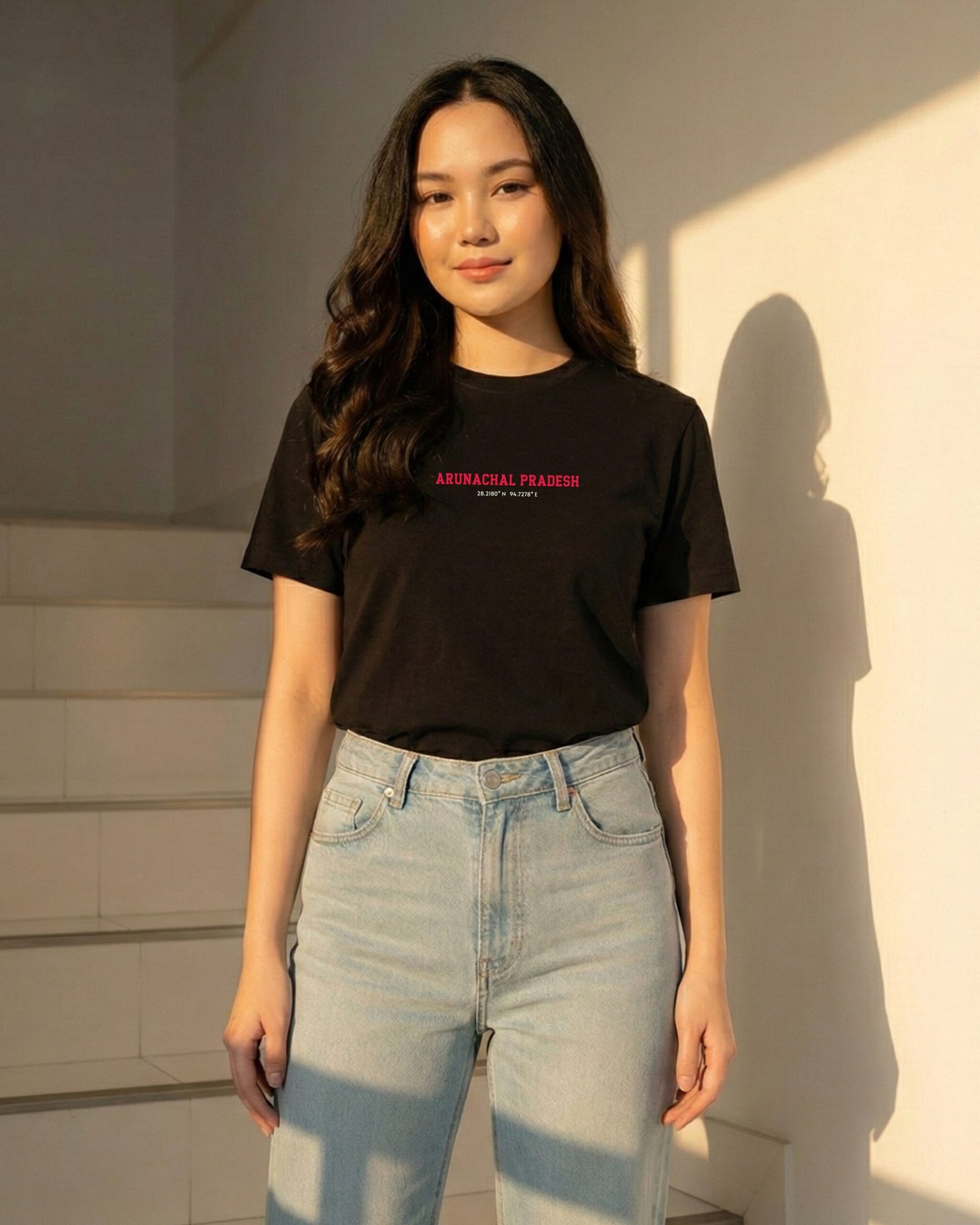 Arunachal Coordinates –Unisex Black T-Shirt