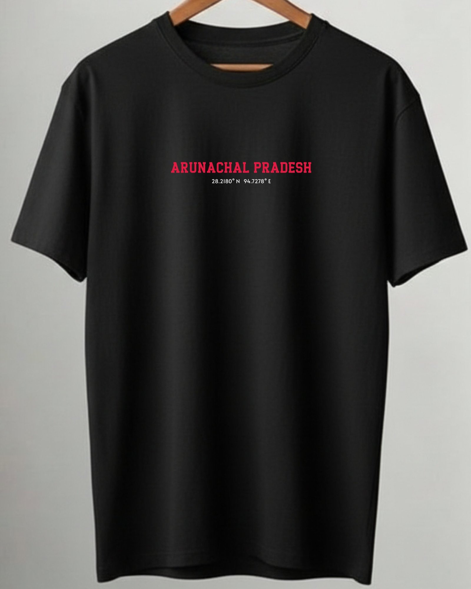 Arunachal Coordinates –Unisex Black T-Shirt - Image 4