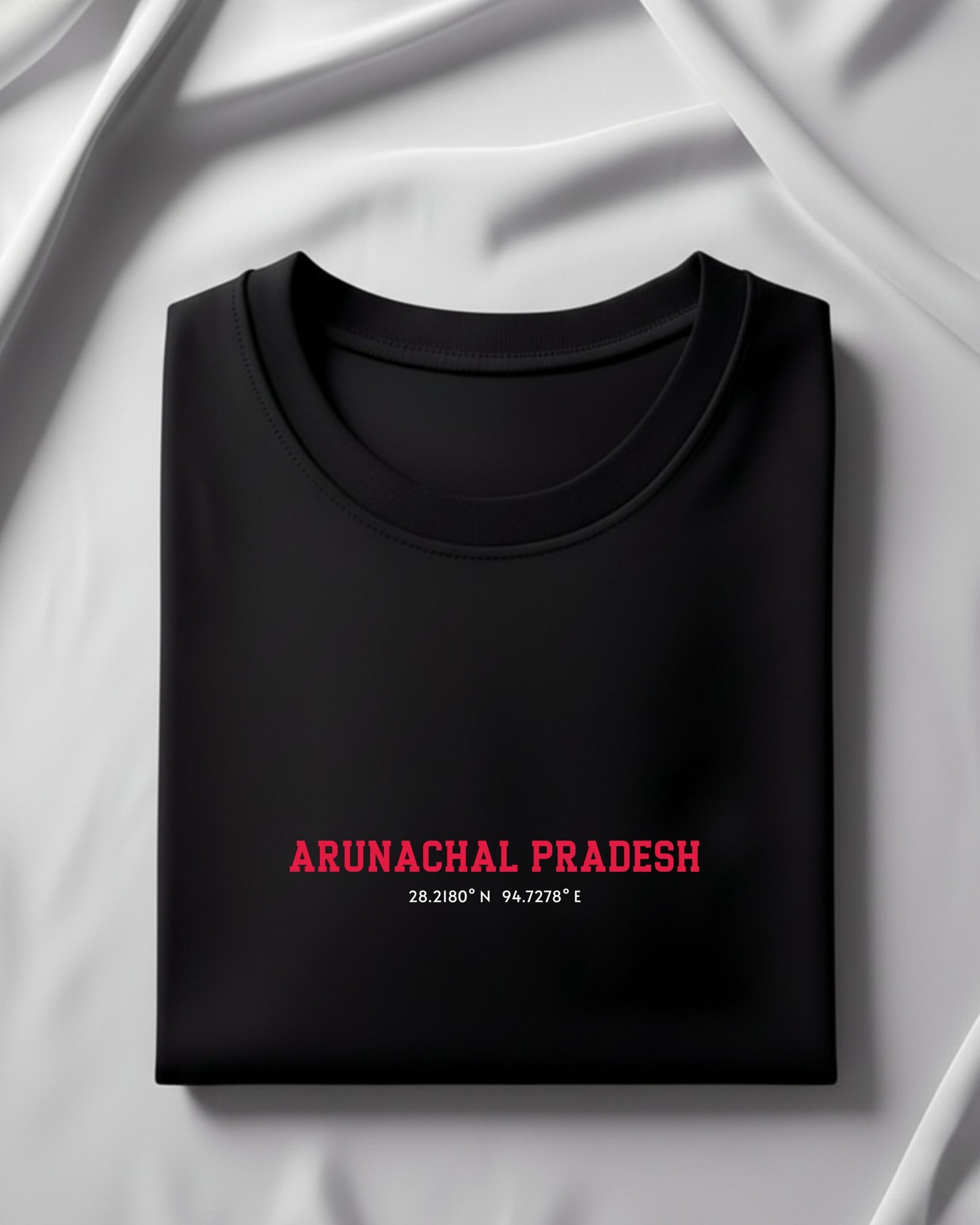 Arunachal Coordinates –Unisex Black T-Shirt - Image 5