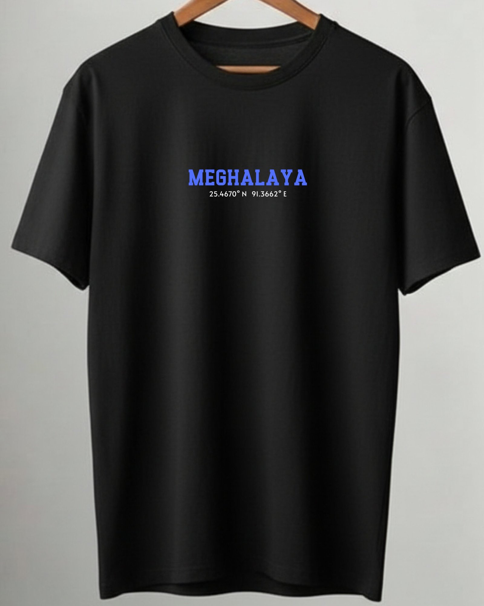 Meghalaya Coordinates – Unisex Black T-Shirt - Image 4