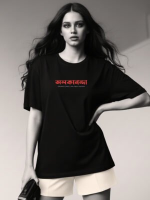 Black T-Shirt – Assamese Vibes Edition (Alakananda)