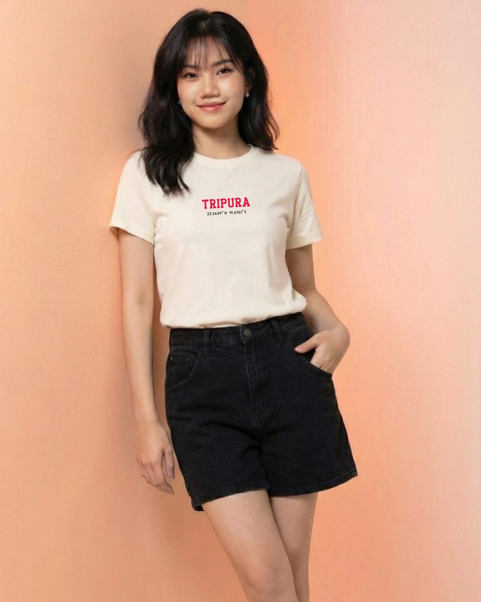 Tripura Coordinates – Unisex White T-Shirt