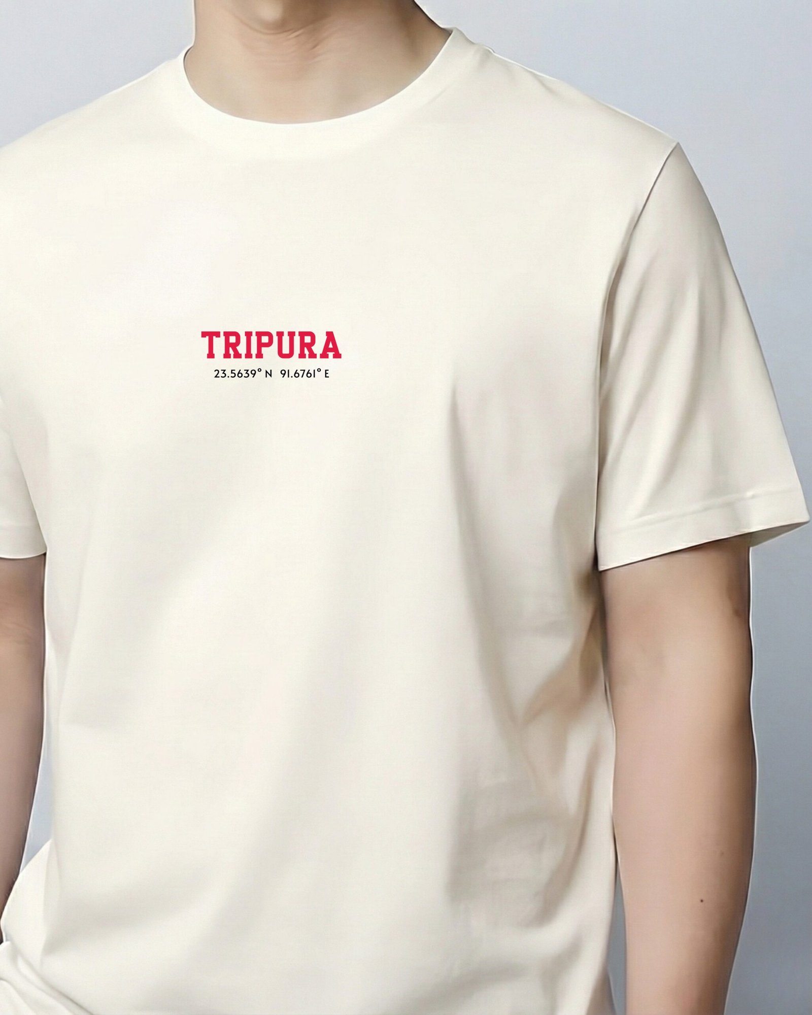 Tripura Coordinates – Unisex White T-Shirt - Image 2