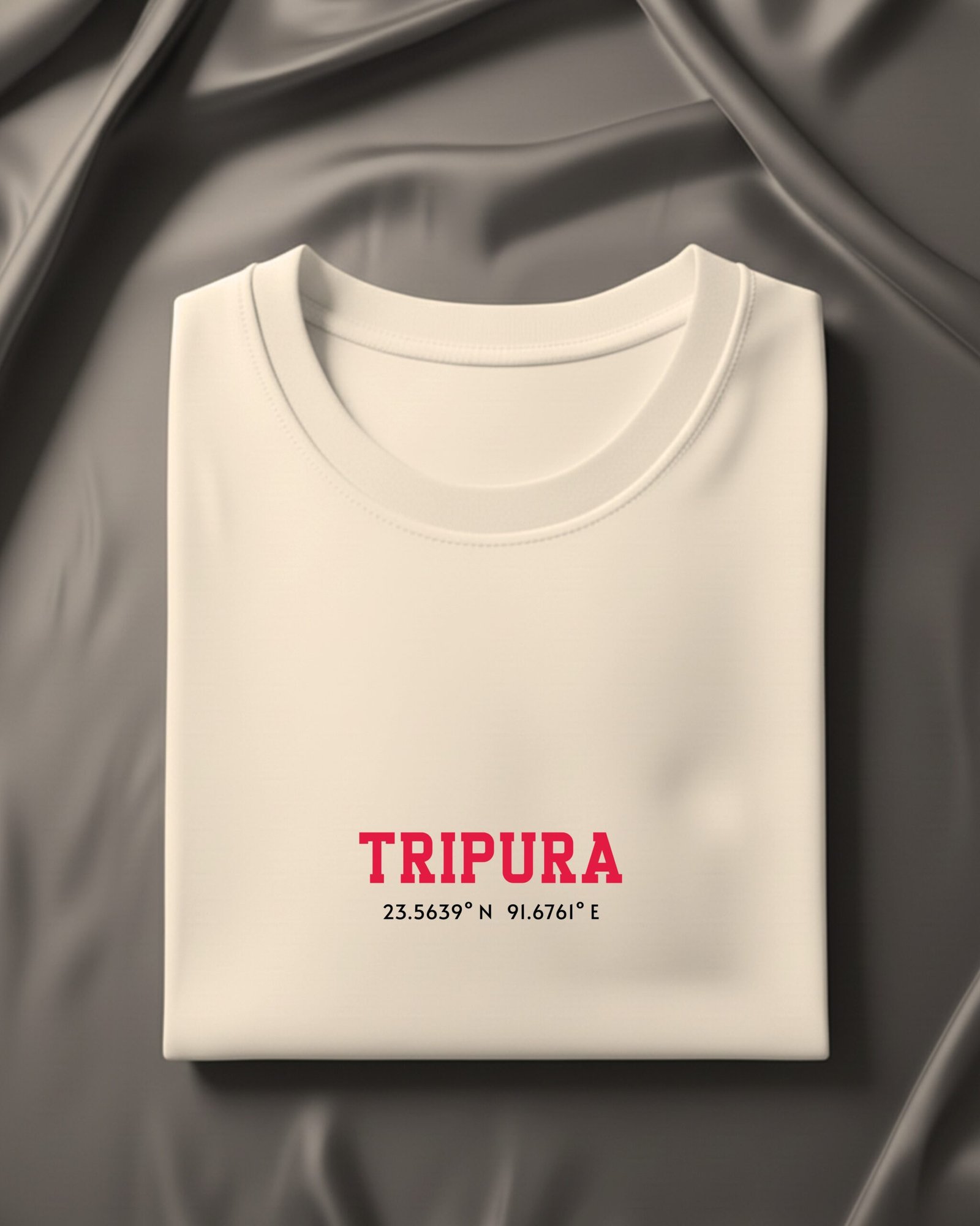 Tripura Coordinates – Unisex White T-Shirt - Image 5