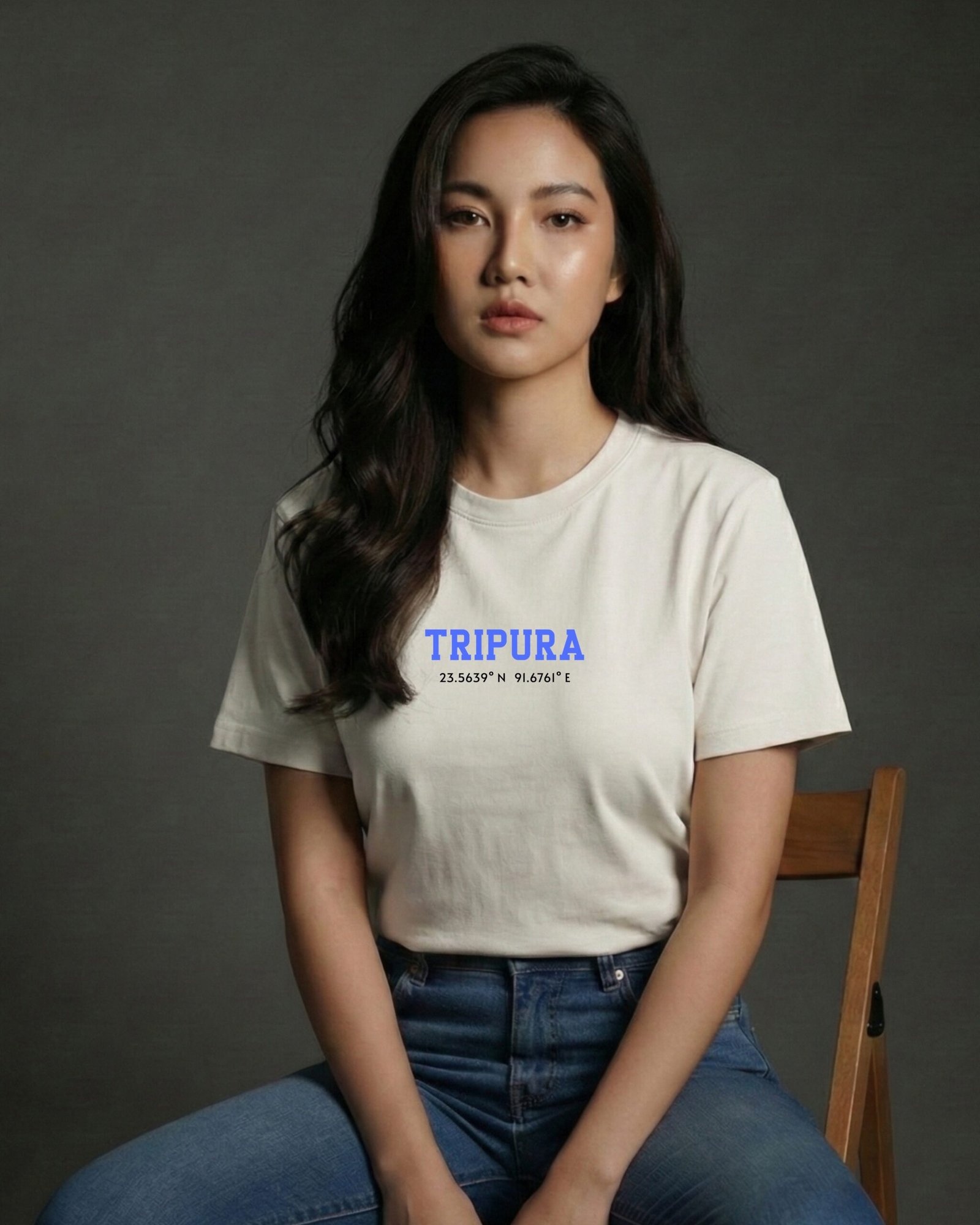 Tripura Coordinates – Unisex White T-Shirt