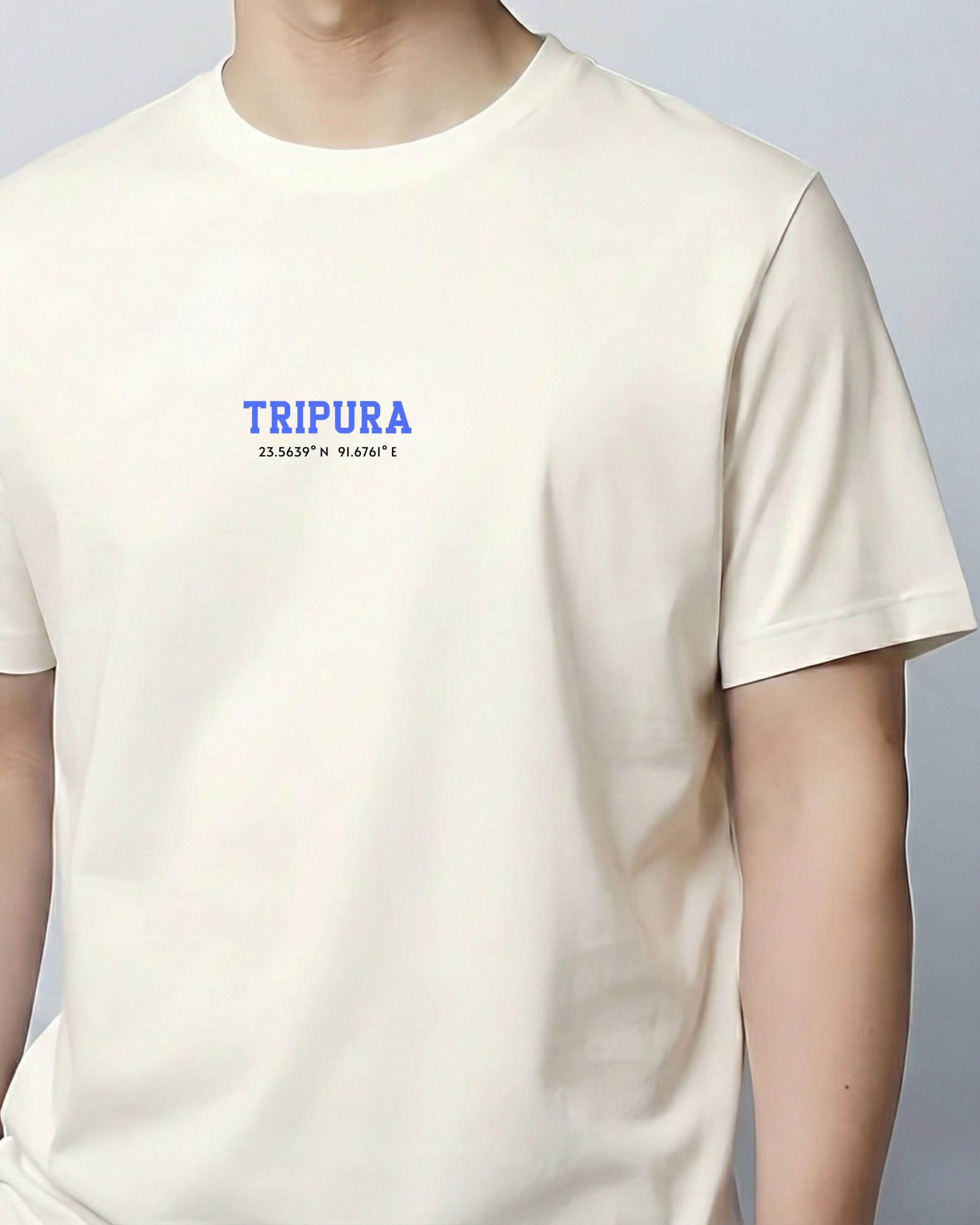 Tripura Coordinates – Unisex White T-Shirt - Image 2