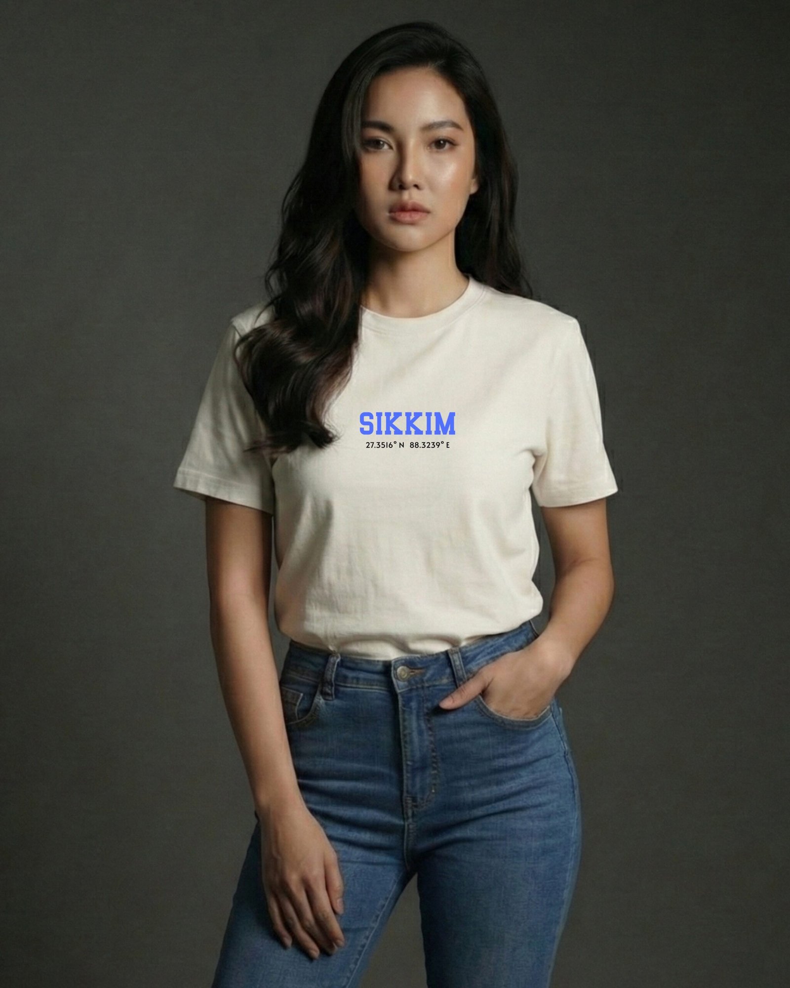 Sikkim Coordinates – Unisex White T-Shirt