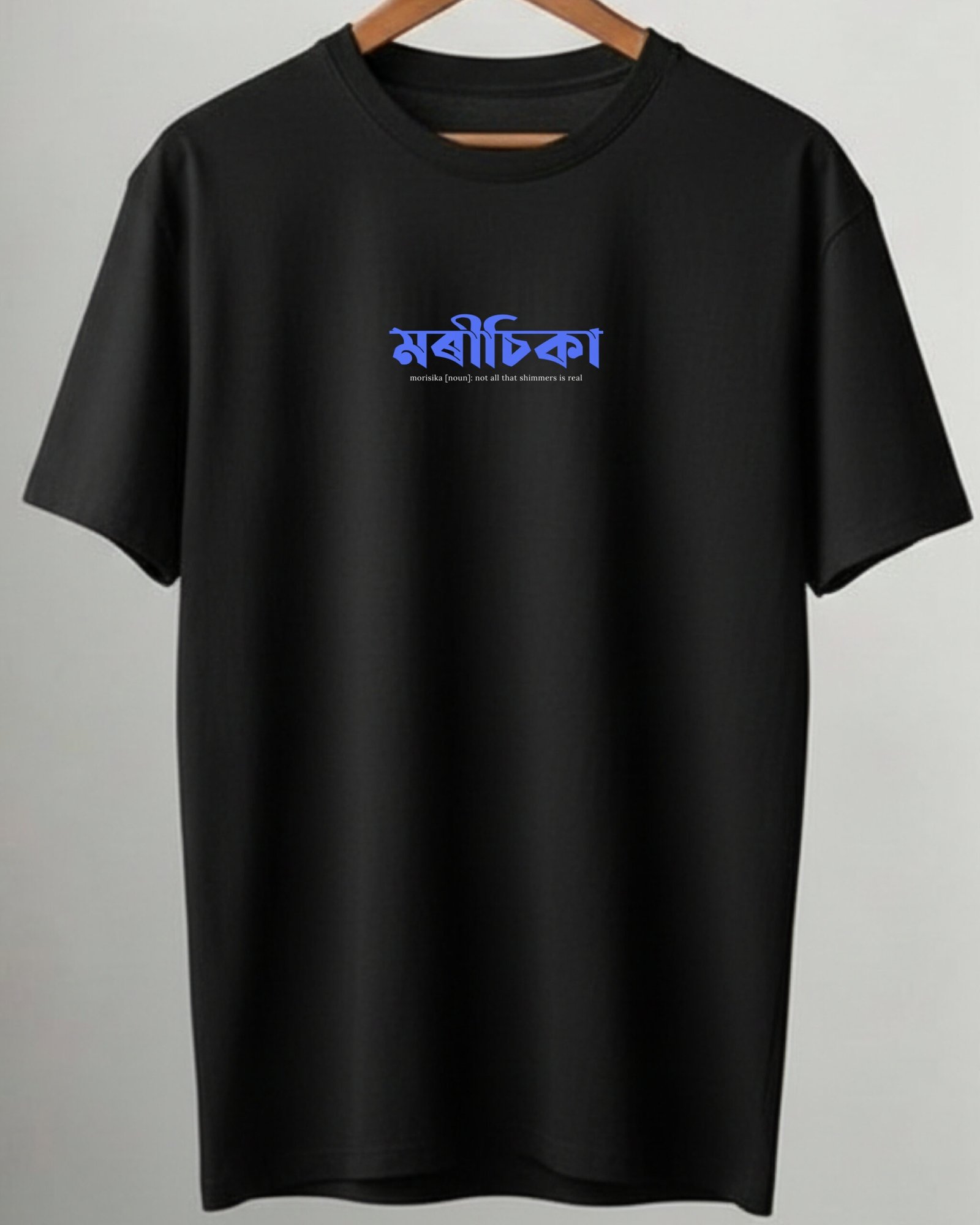 Minimal Assamese Black T-Shirt (Morisika) - Image 4