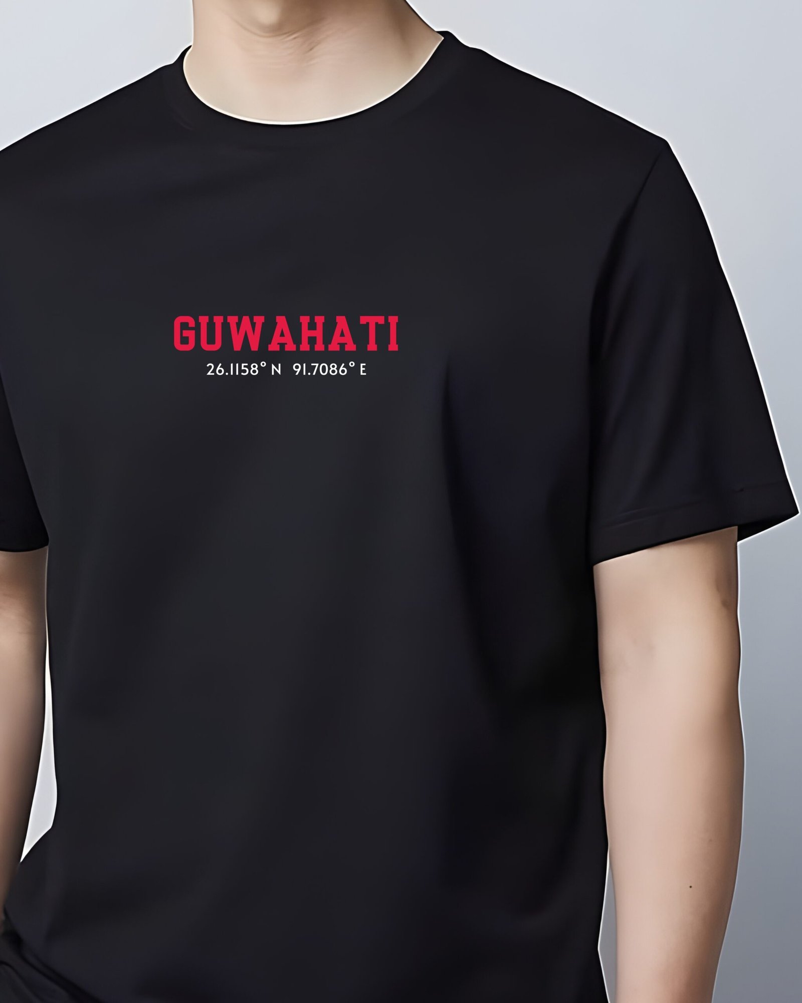 Guwahati Location – Regular Black T-Shirt - Image 2