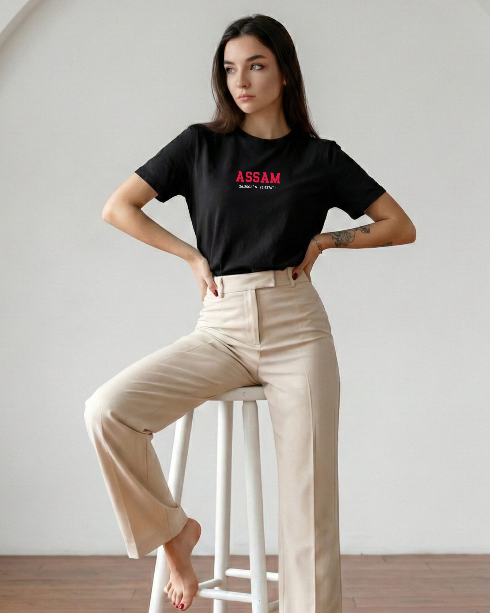 Assam Coordinates – Unisex Black T-Shirt