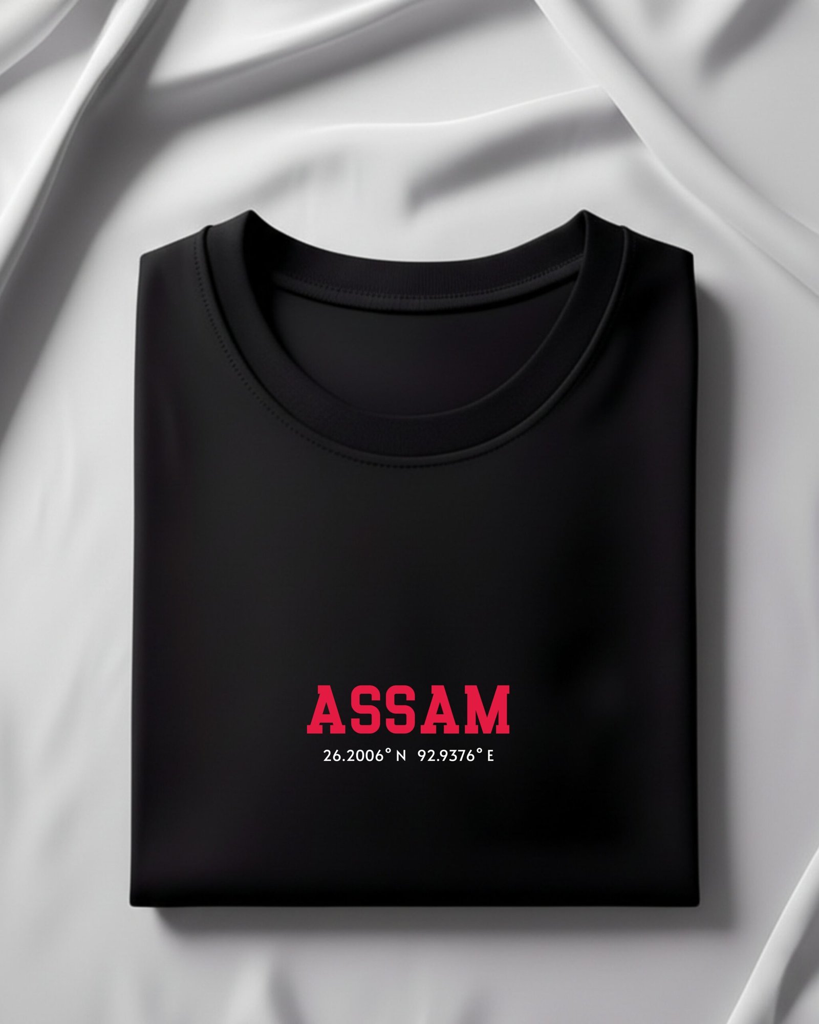 Assam Coordinates – Unisex Black T-Shirt - Image 5