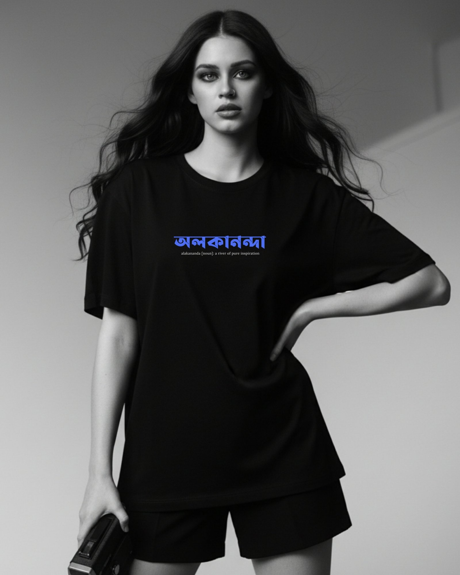 Black T-Shirt – Assamese Vibes Edition (Alakananda)