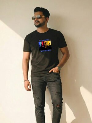 Stay Real Not Woke – Black Statement Tee